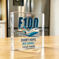 Thumbnail for Fokker 100 - Crystal Ornament - Cartoon + Name - Kitchen