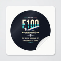 Thumbnail for Fokker 100 - Original - Circle Sticker - Peel