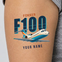 Thumbnail for Fokker 100 - Tattoo - Cartoon + Name