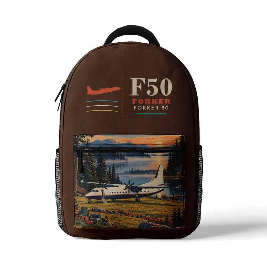 Fokker 50 - 3D Backpack - Brown