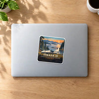 Thumbnail for Fokker 50 - 3D + Name - Square Sticker - MacBook