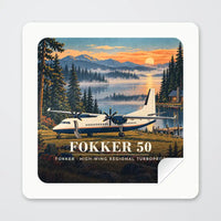 Thumbnail for Fokker 50 - 3D - Square Sticker - Peel