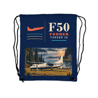 Thumbnail for Fokker 50 - Drawstring Bag - Classic - Dark Blue