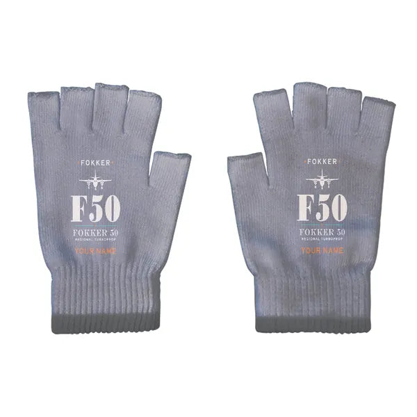 Fokker 50 - Gloves - Cut - Heritage + Name - Gray