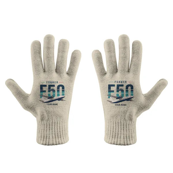 Fokker 50 - Gloves - Full - Original + Name - Beige