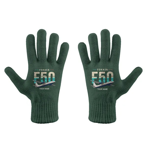 Fokker 50 - Gloves - Full - Original + Name - Dark Green