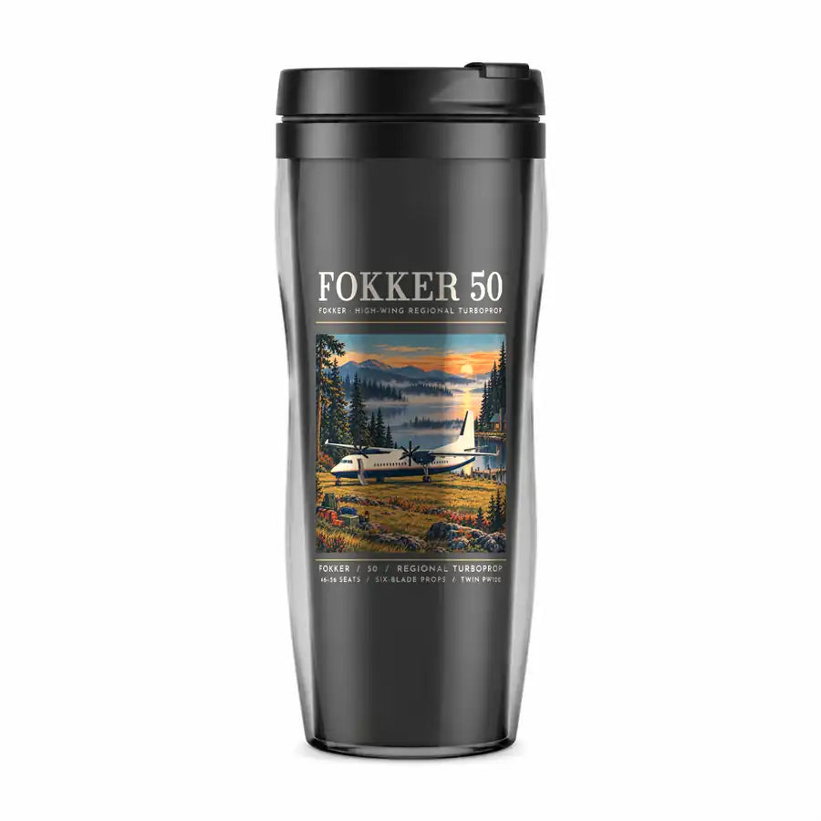 Fokker 50 - Poster - Plastic (No Holder) - Gray