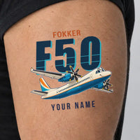 Thumbnail for Fokker 50 - Tattoo - Cartoon + Name - Man