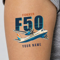 Thumbnail for Fokker 50 - Tattoo - Cartoon + Name