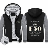 Thumbnail for Fokker 50 Zipped Sweatshirts - Heritage - Black & Gray