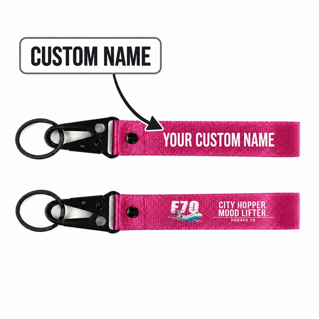 Fokker 70 Hawk-Shaped Key Chains - Pink - Cartoon - Personalized