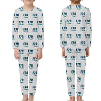 Thumbnail for Fokker 70 - Children Pajamas - Cartoon Pattern - Light Gray