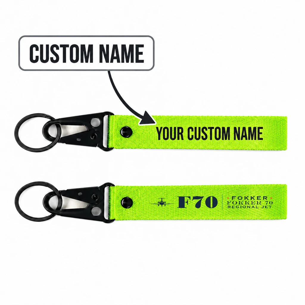 Fokker 70 Hawk-Shaped Key Chains - Light Green - Heritage - Personalized