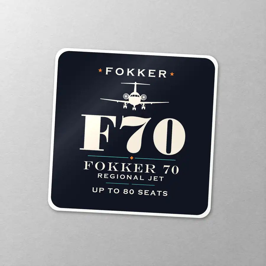 Fokker 70 - Heritage - Square Sticker - Close-up