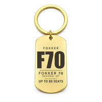 Thumbnail for Fokker 70 - Key Chain - Tag - Gold