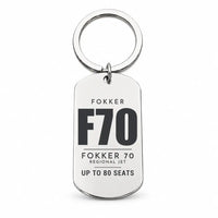 Thumbnail for Fokker 70 - Key Chain - Tag - Silver