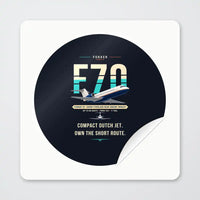 Thumbnail for Fokker 70 - Original - Circle Sticker - Peel