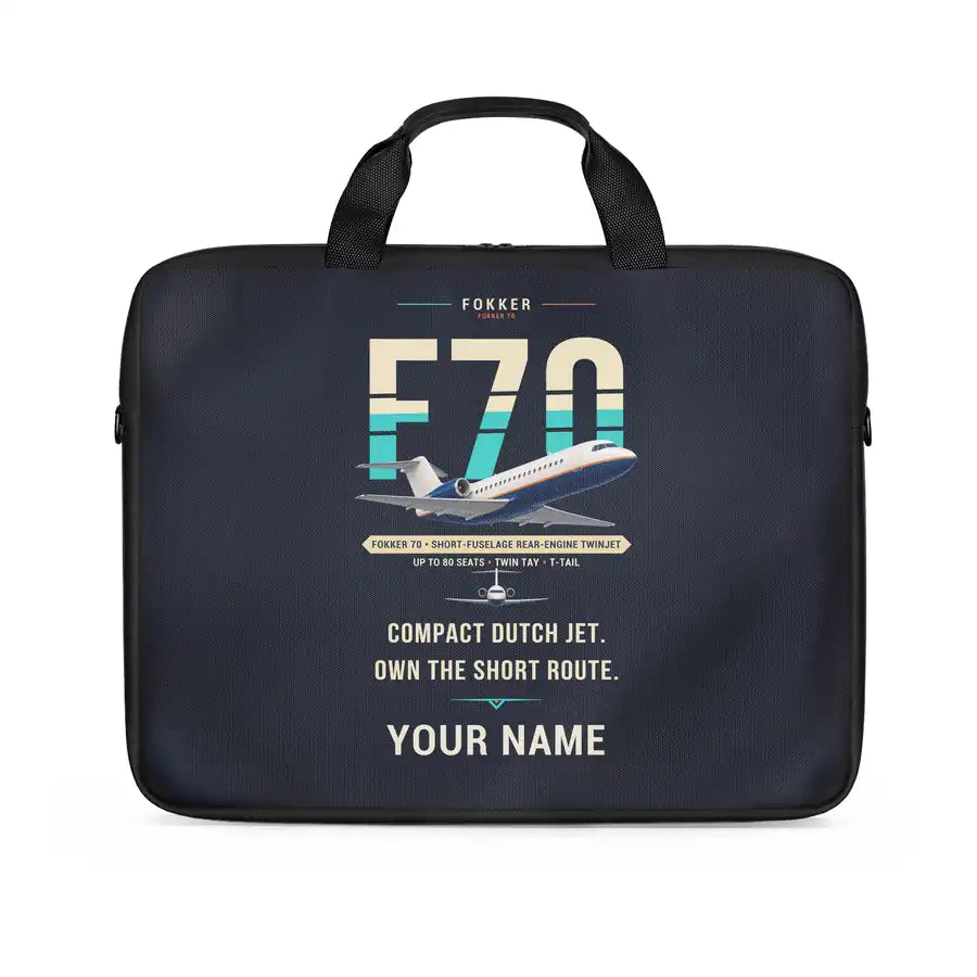 Fokker 70 - Original + Name - Laptop Bag