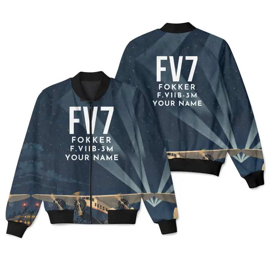 Fokker F.VIIb-3m 3D All-Over Print Clothing - Bomber Jacket - 3D + Name