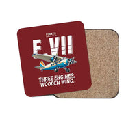 Thumbnail for Fokker F.VIIb-3m - Cartoon - Coaster - Dark Red