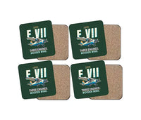 Thumbnail for Fokker F.VIIb-3m - Cartoon - Coaster Set - Dark Green