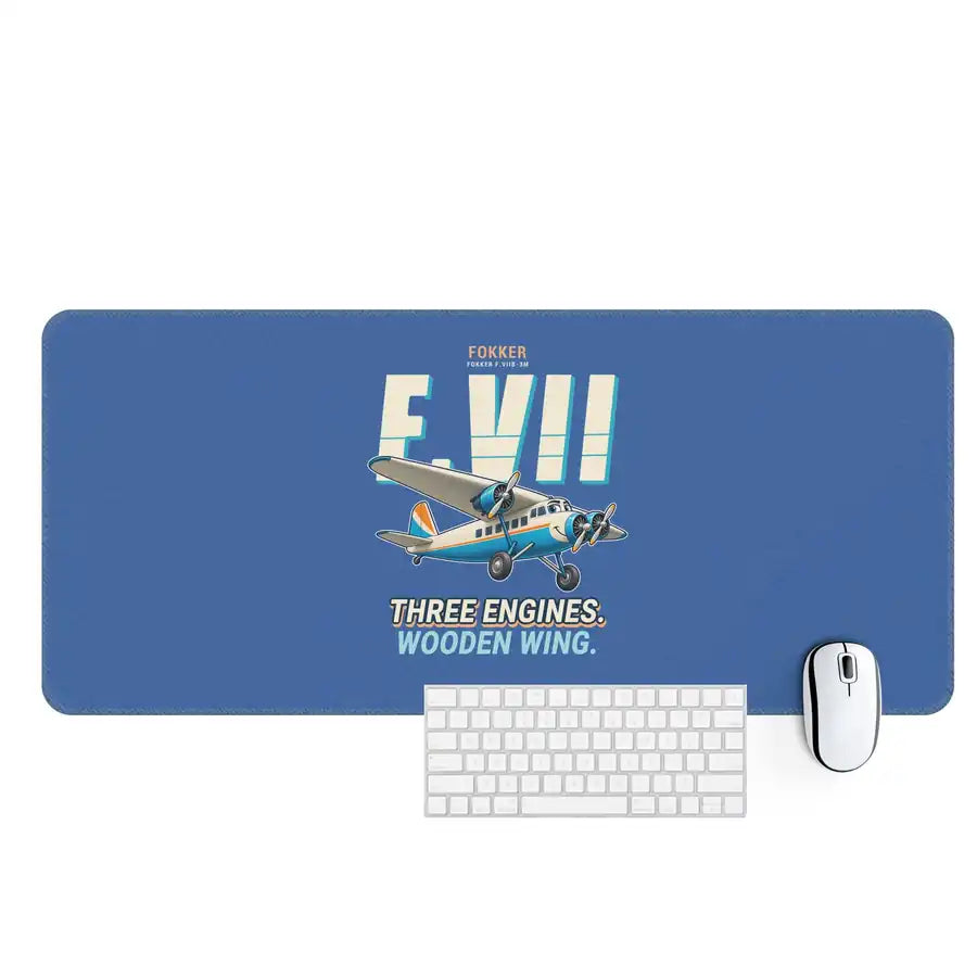 Fokker F.VIIb-3m - Cartoon - Desk Mat - Blue