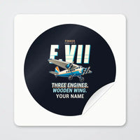 Thumbnail for Fokker F.VIIb-3m - Cartoon + Name - Circle Sticker - Peel