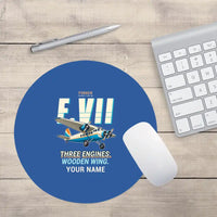 Thumbnail for Fokker F.VIIb-3m - Cartoon + Name - Round Mouse Pad - Blue
