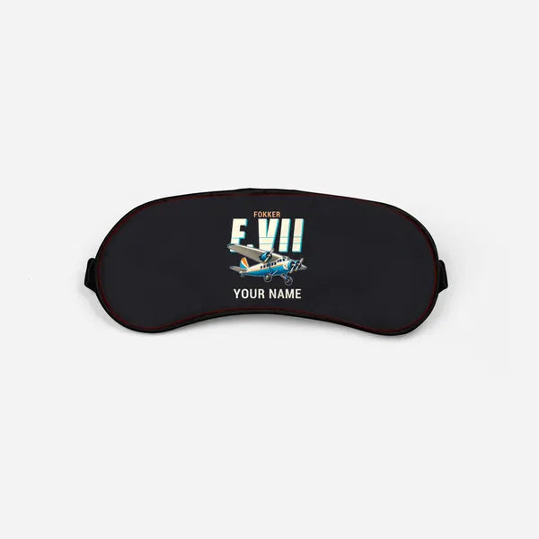 Fokker F.VIIb-3m - Cartoon + Name - Sleep Mask - Black