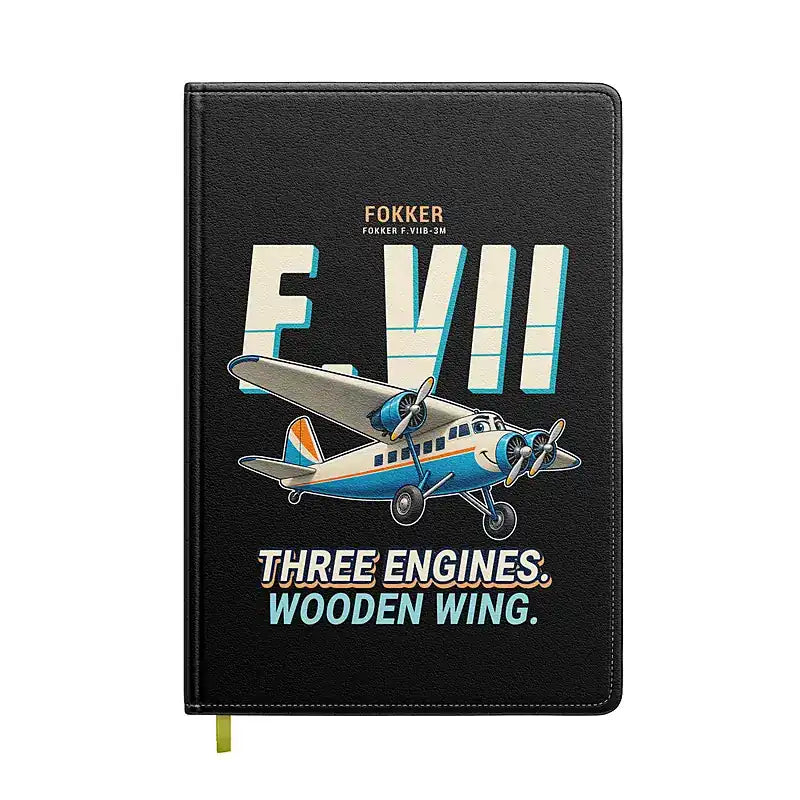 Fokker F.VIIb-3m - Cartoon - Notebook - Black