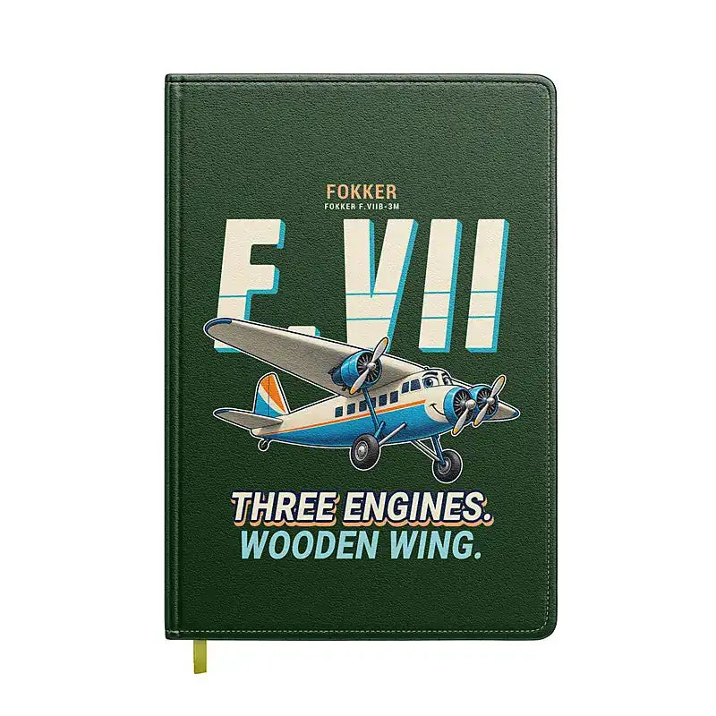 Fokker F.VIIb-3m - Cartoon - Notebook - Dark Green