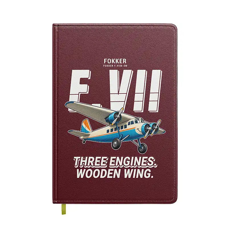 Fokker F.VIIb-3m - Cartoon - Notebook - Dark Red