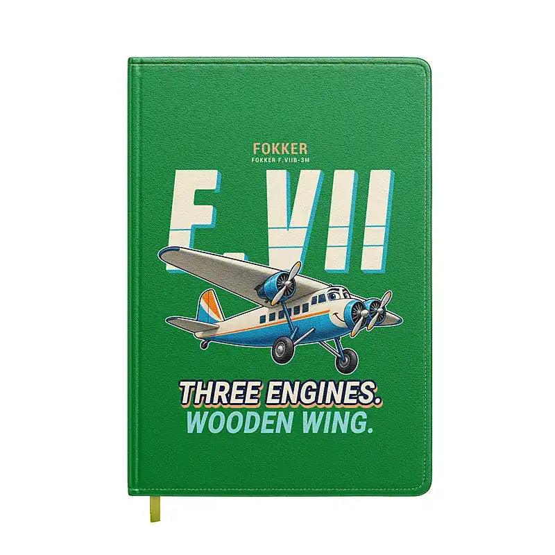 Fokker F.VIIb-3m - Cartoon - Notebook - Green
