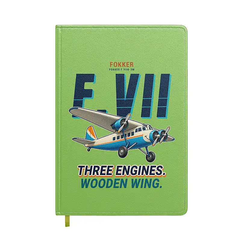 Fokker F.VIIb-3m - Cartoon - Notebook - Light Green