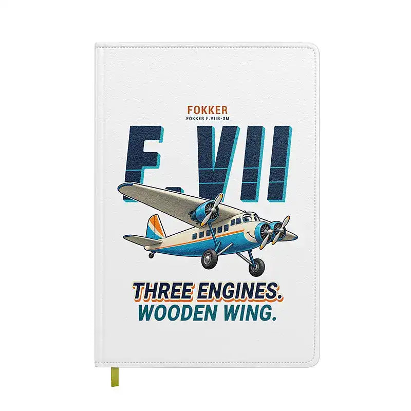 Fokker F.VIIb-3m - Cartoon - Notebook - White