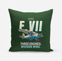 Thumbnail for Fokker F.VIIb-3m - Cartoon - Pillow - Dark Green
