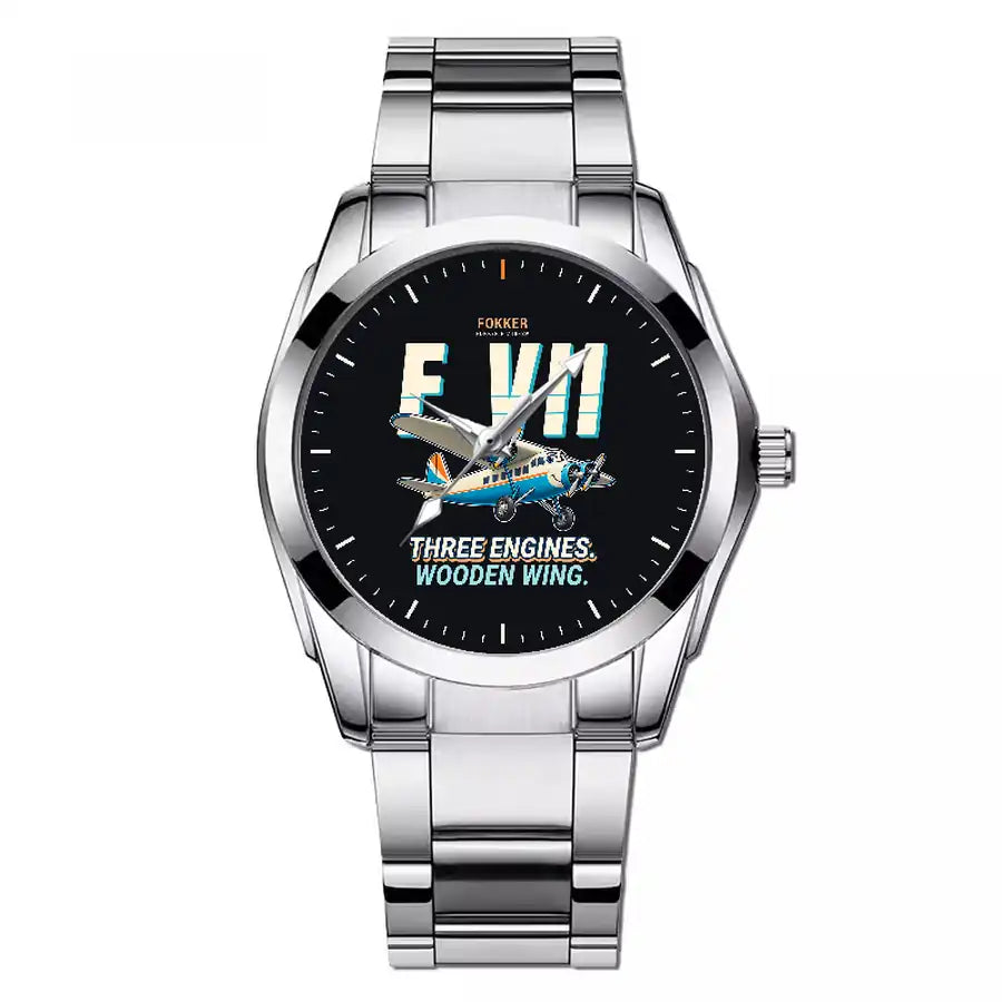 Fokker F.VIIb-3m - Cartoon - Stainless Steel Band - For Men