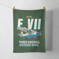 Thumbnail for Fokker F.VIIb-3m - Cartoon - Towel - Dark Green