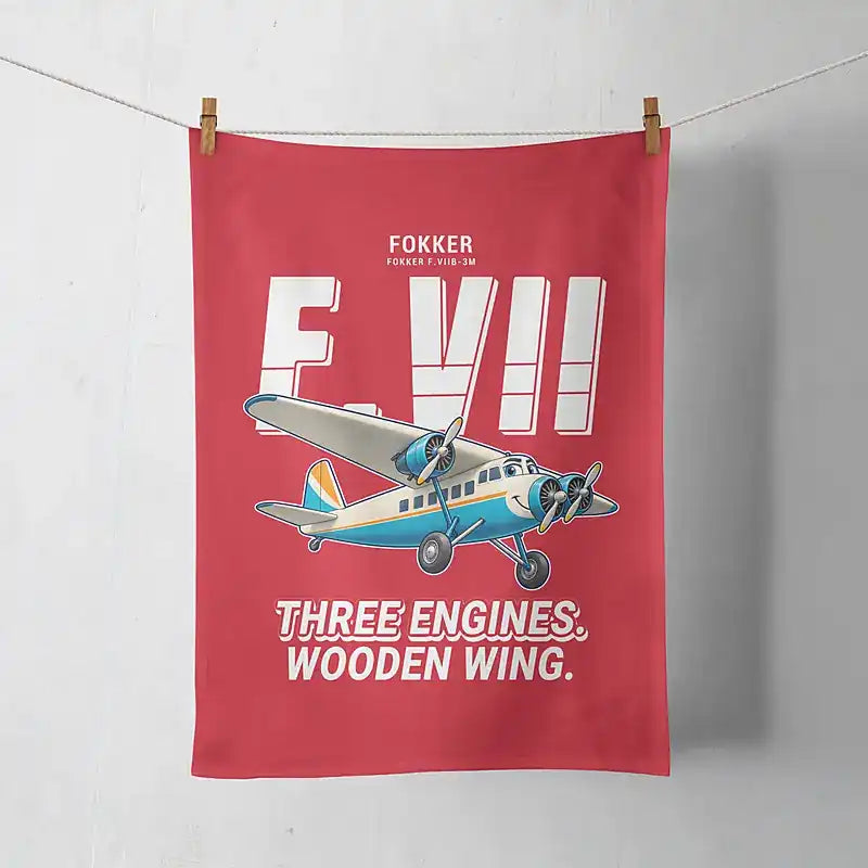 Fokker F.VIIb-3m - Cartoon - Towel - Red
