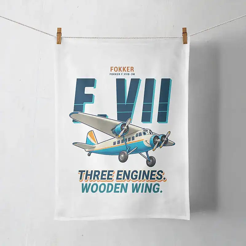 Fokker F.VIIb-3m - Cartoon - Towel - White