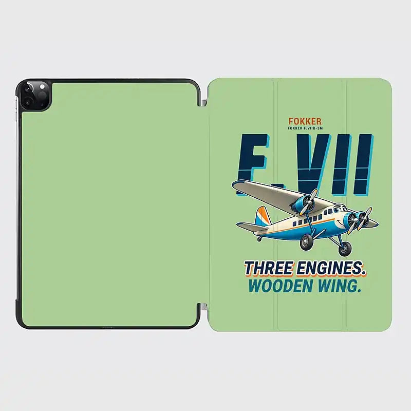 Fokker F.VIIb-3m - Cartoon - iPad Case - Light Green