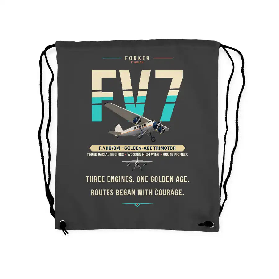 Fokker F.VIIb-3m - Drawstring Bag - Original - Gray