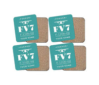 Thumbnail for Fokker F.VIIb-3m - Heritage + Name - Coaster Set - Turquoise