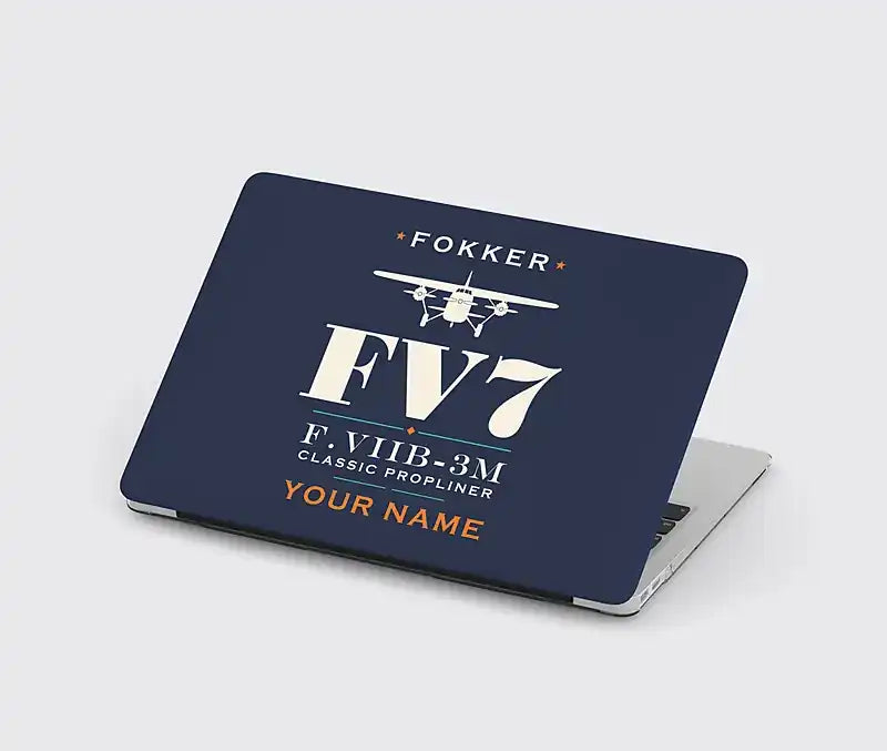 Fokker F.VIIb-3m - Heritage + Name - MacBook Case - Navy Blue