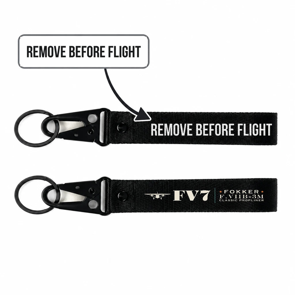 Fokker F.VIIb-3m Hawk-Shaped Key Chains - Black - Heritage - Remove Before Flight