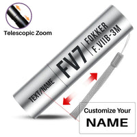 Thumbnail for Fokker F.VIIb-3m - Mini LED Flashlight - Tag - Silver + Name