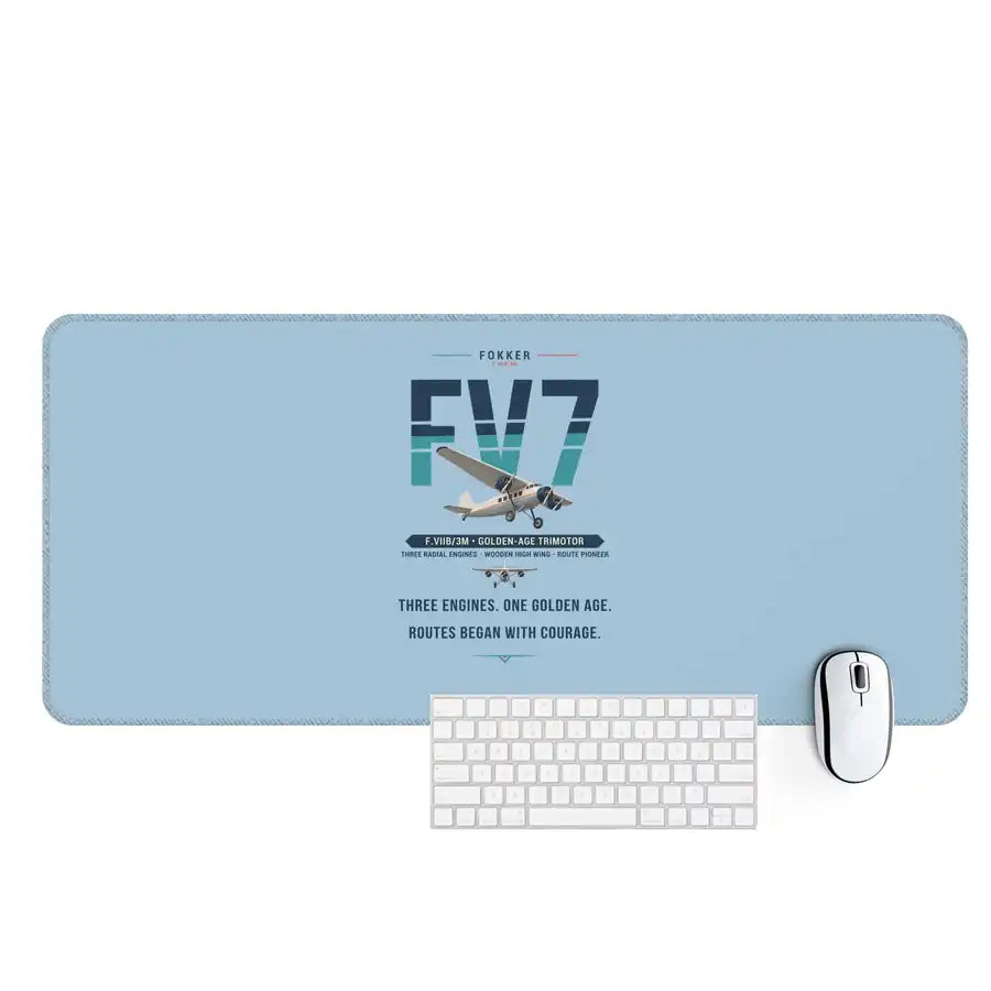 Fokker F.VIIb-3m - Original - Desk Mat - Light Blue