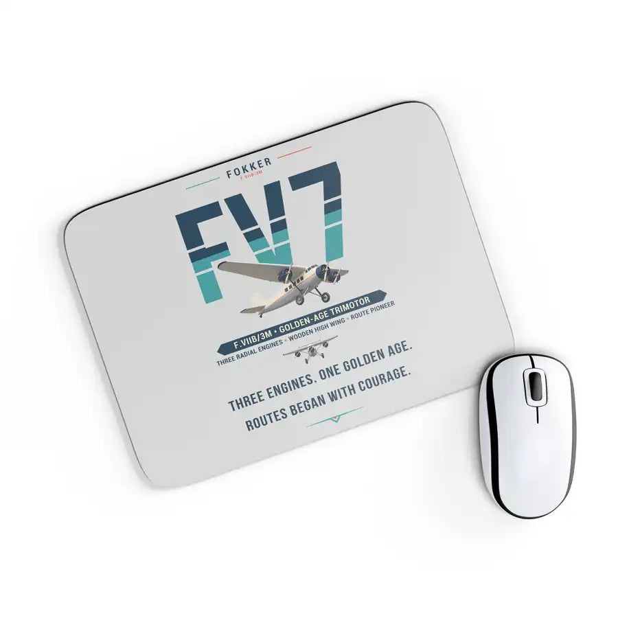 Fokker F.VIIb-3m - Original - Mouse Pad - Light Gray