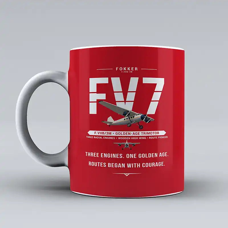 Fokker F.VIIb-3m - Original - Mug - Red