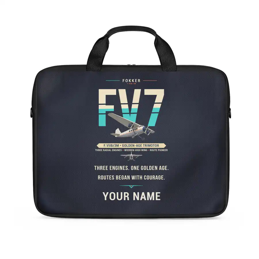 Fokker F.VIIb-3m - Original + Name - Laptop Bag
